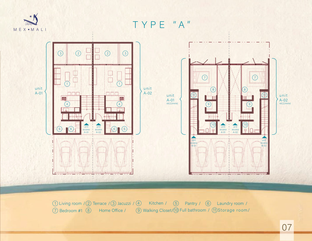 Plano arquitectónico de la Residencia TYPE A