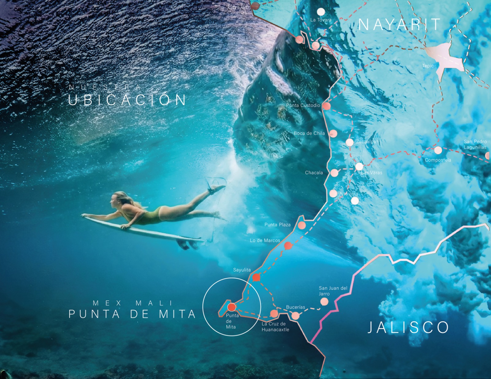 Mapa de ubicación de MEX MALI en Punta de Mita, Nayarit